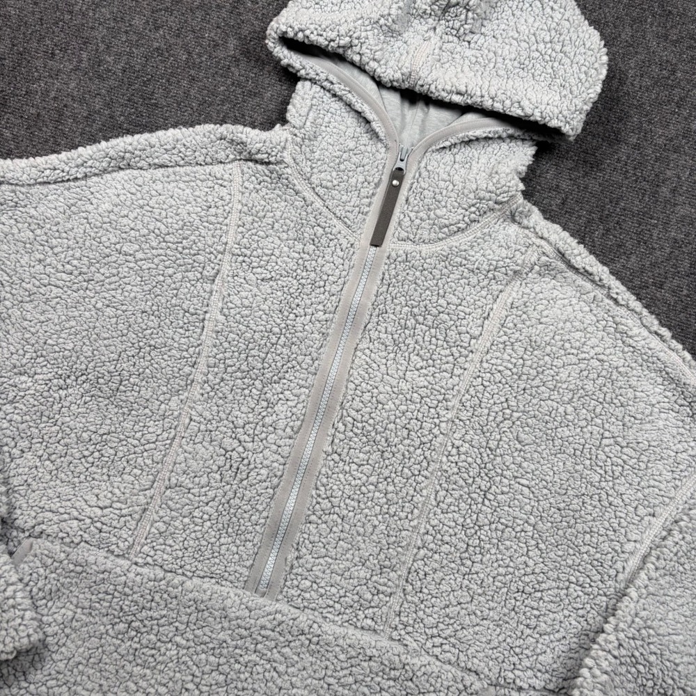 Prana Fleece Hoodie Womens 2X Gray Sherpa Quarter Zip W23202483